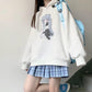 Anime Hoodies Japanese Oversized Loose Harajuku Sweatshirts Thick Fleece Fall Winter Pullovers Top Clothes Black Plus Size Fashion Streetwear Coat