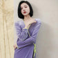 Women's Elegant Gold Velvet Long-sleeved Pajamas Japanese Kimono Nightdress Autumn Spring Nightgown Simple Loose Solid Color Robe