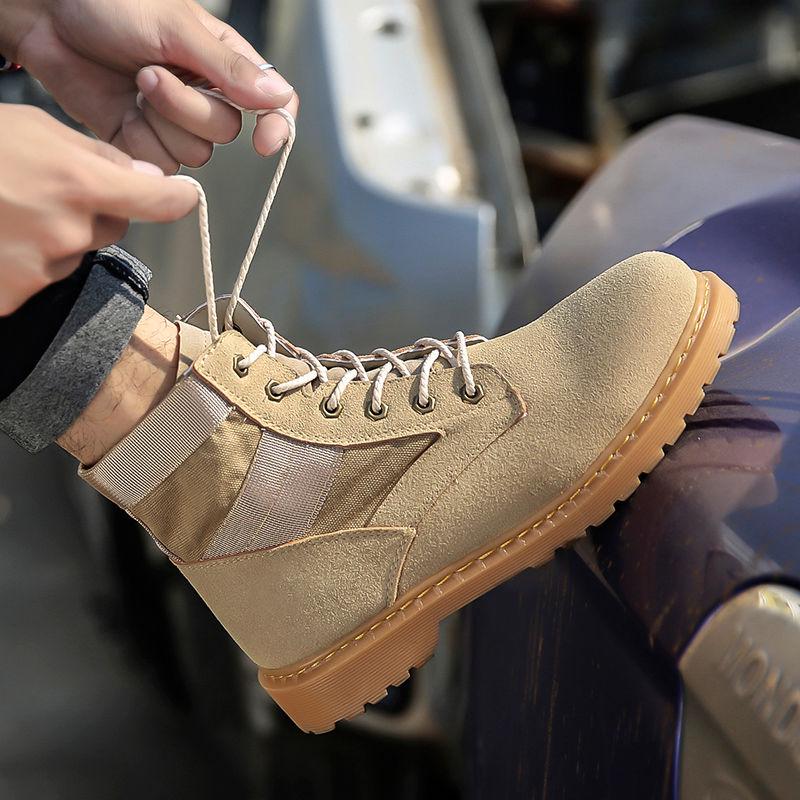 Autumn Winter Fashion Men's Boots England Tooling Retro Men's High Round Head Trend Martin Boots