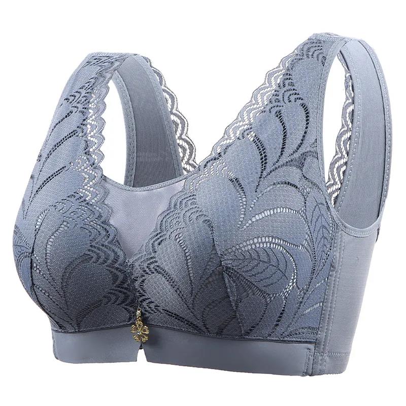 Women's Plus Size Bra Seamless Bras Solid Color Underwear Lace Brassiere Wirefree Soft Bra with Pad Vest Top Bra