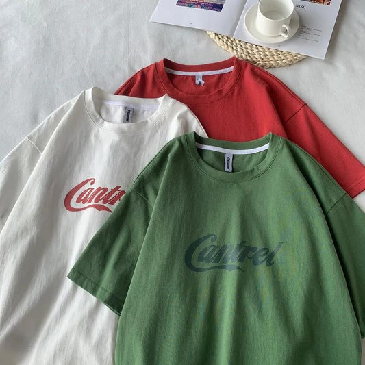 100% Cotton Summer T-shirt All-match Loose Half Sleeve Top