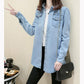 Denim Shirt Thin Jacket Women's Long-sleeved Loose Shirt Jeans Jacket Mid-length Spring Bottoming Shirt Large Size