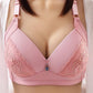 Large Size Bra Thin Section No Steel Ring Embroidery Cup Noodles Non-magnetic Underwear Women's Bra Lace Sexy and Cute