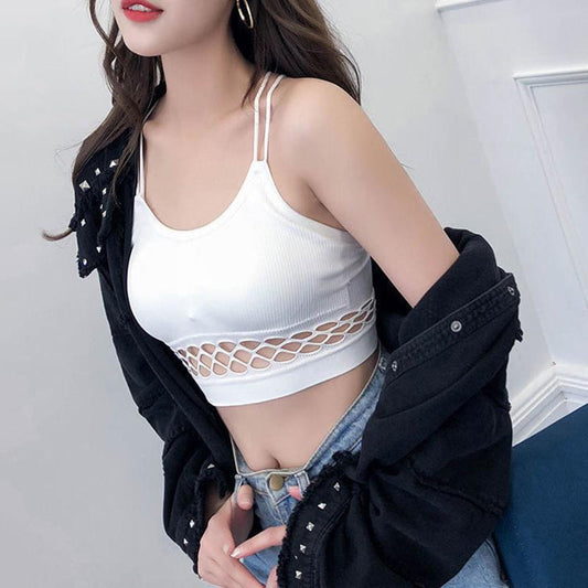 Beautiful Back Wrapped Chest Sexy Hollow Yoga No Steel Ring Underwear Girls Underwear Suspenders Small Vest Yoga Vest Small Chest Underwear