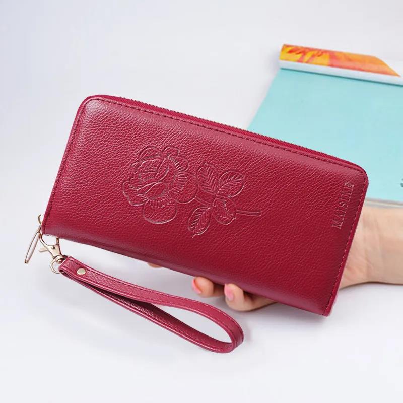 Women Clutches Leather Bag Portable PU Leather Multi-Layer Large Capacity Classic Soft Surface Wallets with Coin Pocket Zipper Purse