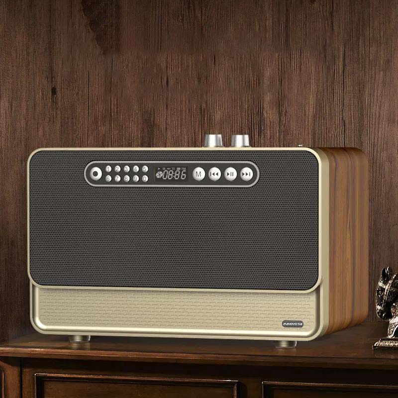 High-quality Wireless Bluetooth Speaker Subwoofer High-power Household Wooden Large Audio HIFI3d Surround Radio