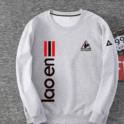French Rooster Fat Gothic Plus Size Sweater Men's Cotton Round Neck Sweatshirts Fat Simple Casual Autumn