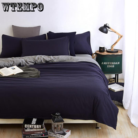 Bedding Solid Color Double Combed Matte Four Piece Set  Dormitory Simple Quilt Cover Bed Sheet