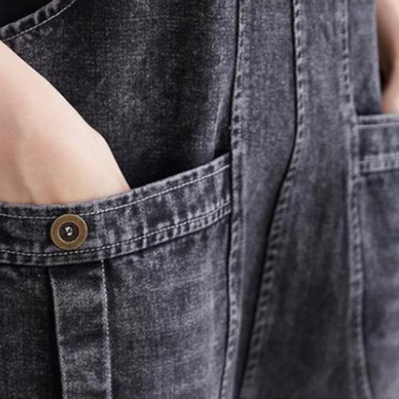 Denim Bib Shorts Female Summer Korean Students Age Reduction Suspenders Jumpsuit Loose Wide-leg Five-point Pants