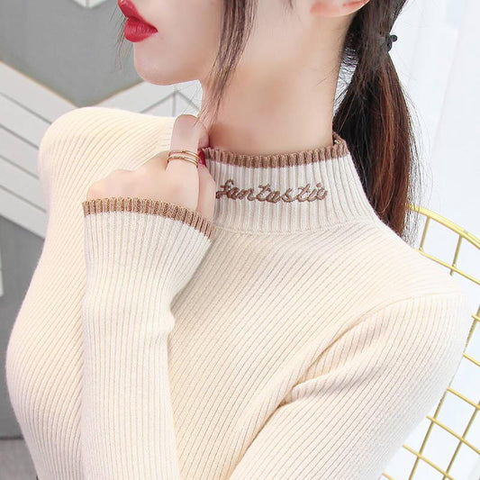 Sweater Women Knitted Pullover 2019 Long Sleeve Turtleneck Knitwear Fashion Slim Women Jumper
