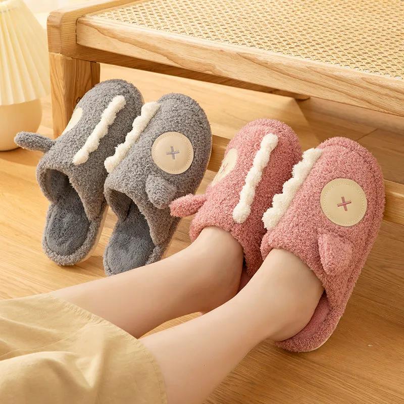 Designed Cotton Slippers Warm In Autumn and Winter Flat Shoes Non-slip Slippers Indoor Leisure and Entertainment