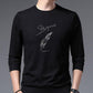 Autumn and Winter Plus Velvet Padded Long-sleeved Sweater Men's Long-sleeved T-shirt Men's Printed Shirt Bottoming Shirt