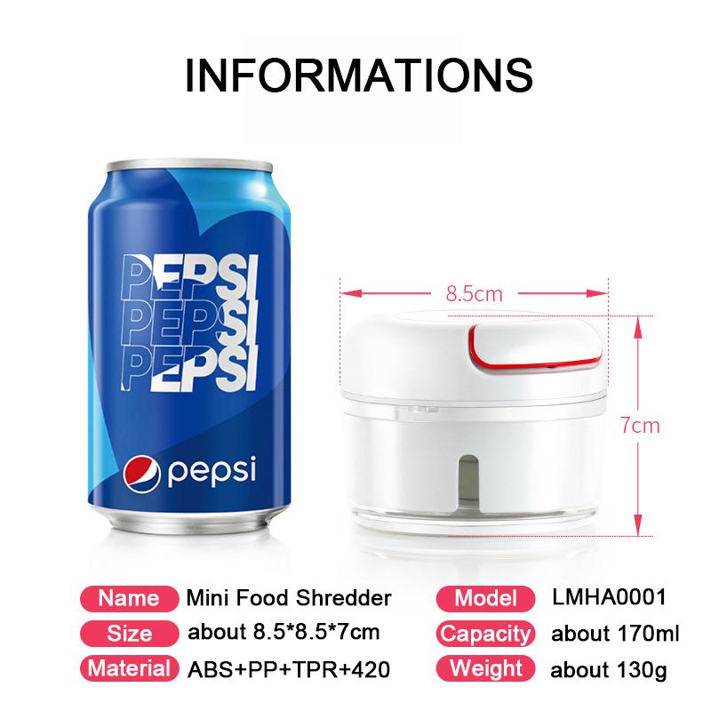 Mini Food Garlic Vegetable Grinder Chopper Mincer Crusher Press Meat Nut Pepper Onion Multi-function