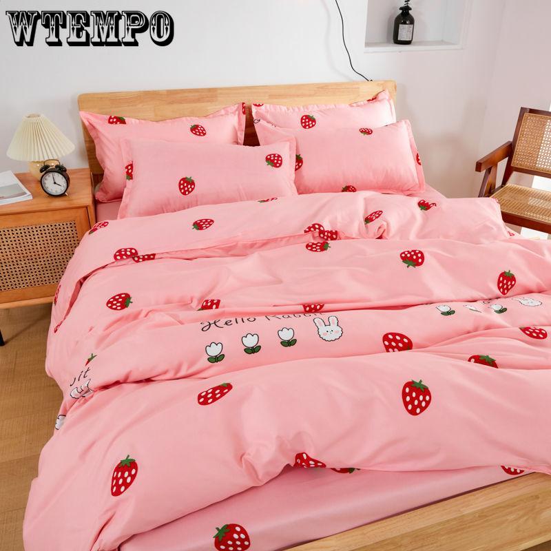 Cartoon Cat Bedding Set Animals Kids Bed Sets Girls Boys Home Textile Kids Girls Bedroom Decor Cover Pillowcase