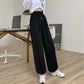 Gray Sports Sweatpants Women Autumn and Winter Wear High Waist Loose Wide-leg Pants Plush Casual Drape Black Trousers Track Pants Jogging Streetwear
