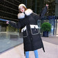 Thicken Warm Loose Waist Cotton-padded Coat Women's Mid-length Large Fur Collar Coat