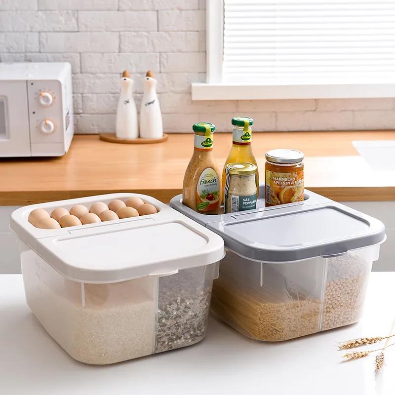 Rice Bucket Household Rice Cylinder Rice Noodles Cat and Dog Food Storage Grain Storage Box Multi-grain Bucket Insect-proof and Moisture-proof
