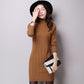 Warm thick large size sweater cashmere sweater female long sweater slim high collar sweater