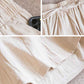 Summer Thin Section Breathable Cotton and Linen Shorts Women's Large Size Home Linen Five Points Loose Wide-leg Pants