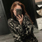 Pofulove Mohair Girly Winter Turtleneck Warm Knitwear Skin-friendly Losse Fuzzy Pullover Sweater