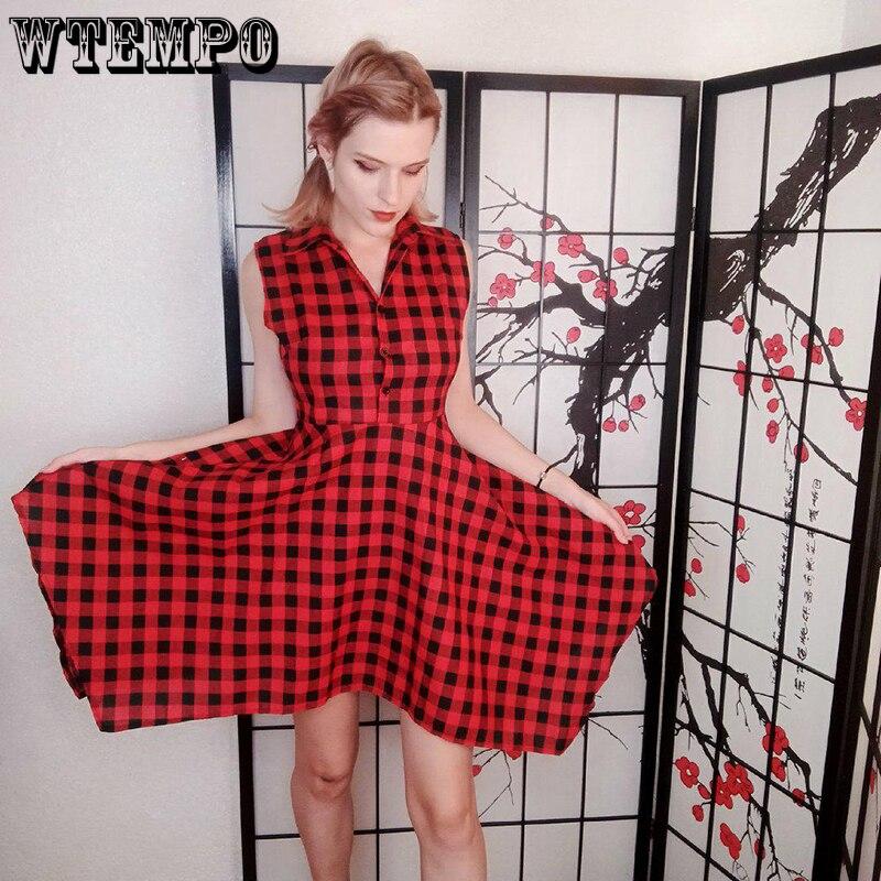 Summer Women Long Shirt Dress Plaid Sleeveless Sexy Blouse High Waist Midi Dresses Plus Size Slim Irregular Hem Casual Dress