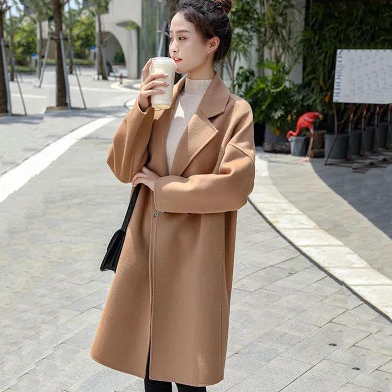 Spring and Autumn Woolen Coat Women Loose Casual Fashion Coat