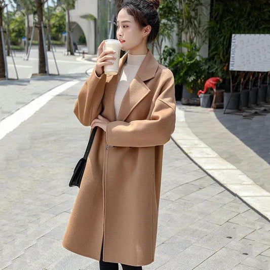 Spring and Autumn Woolen Coat Women Loose Casual Fashion Coat