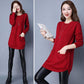 Women's Mid-length Knit Sweater Loose  Irregular Hem Pullover Sweater  Knitted  Dress  with Pockets