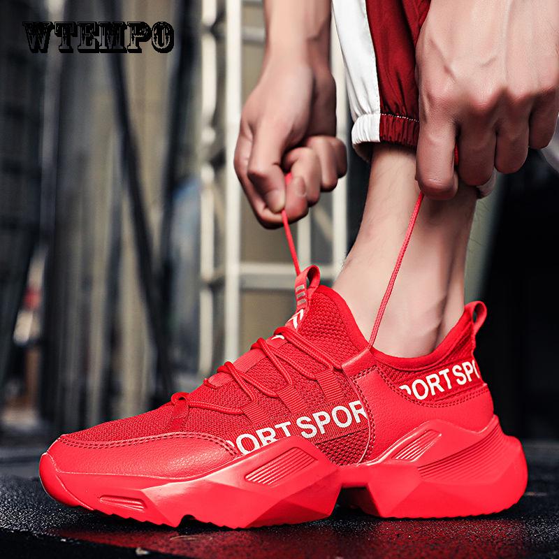Men's Autumn Korean High Fashion Casual Low Heel Lace Up Rubber Sneakers