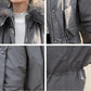 Fashion Trend Short Hooded Fur Collar Women's Down Jacket Autumn and Winter Plus Velvet Thickening Warm White Duck Down Jacket