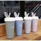 500ml Insulated Coffee&Tea Mug Portable Vacuum Cup 18/8 Stainless Steel Thermos Straw Water Bottle