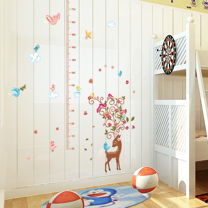 [sticker ]Cartoon Deer Height Wall Stickers For Kids Rooms Baby Room Nursery Bedroom Home Decor Art