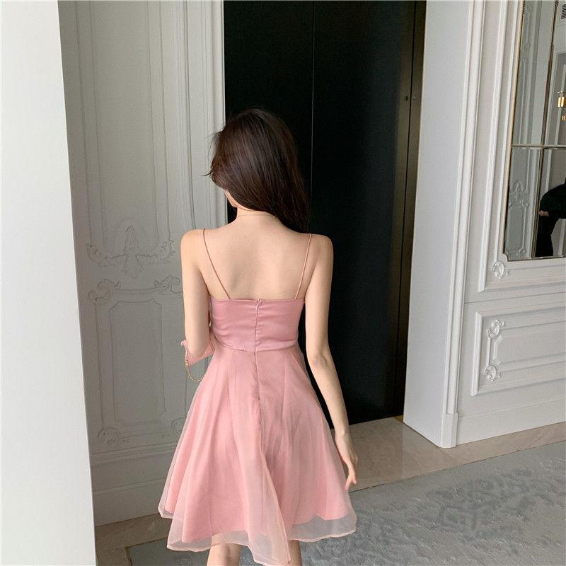 Sexy Woman Tube Top Sling Skirt A-line Dress Leeveless Hollow Out Bare Shoulders Bar Party