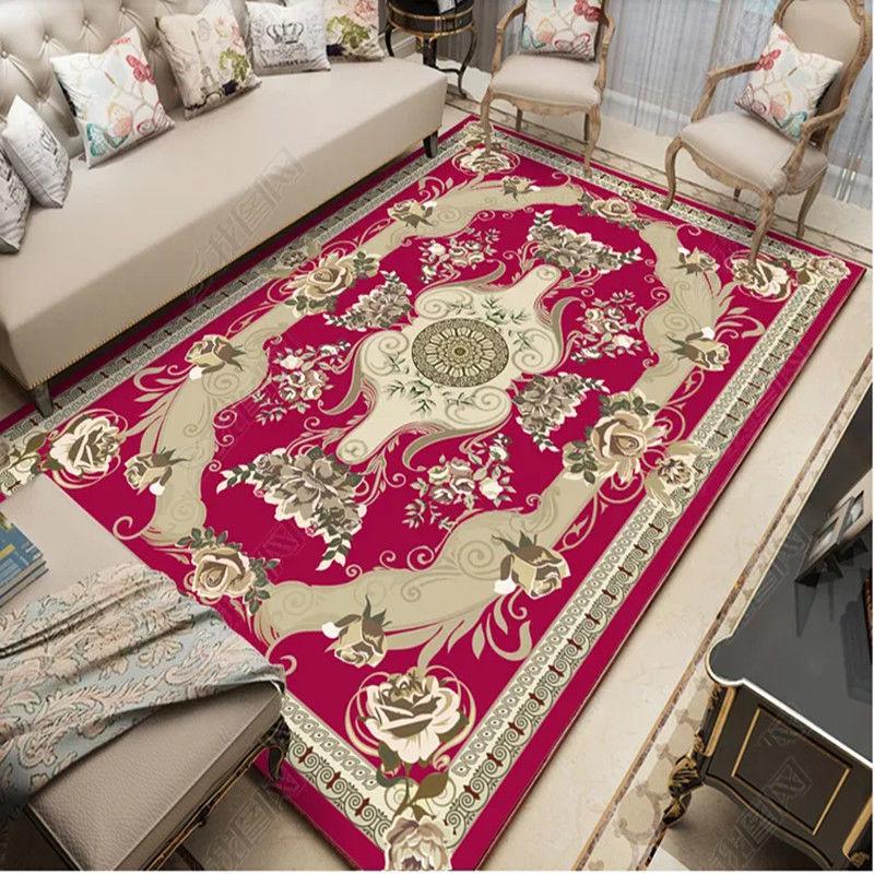 3D Printed Retro European Style Carpets Living Room Bedroom Study Bedside Carpet Decor Model Rugs