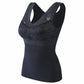 Women's Thermal Underwear with Chest Pad Plus Velvet Bottoming Shirt Jacket with Warm Clothing Women's Vest Style