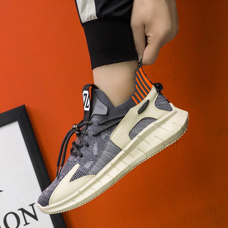Fall Men's Korean Sneakers Trendy Flying Woven Sports Shoes All-match Comfortable Men's Shoes