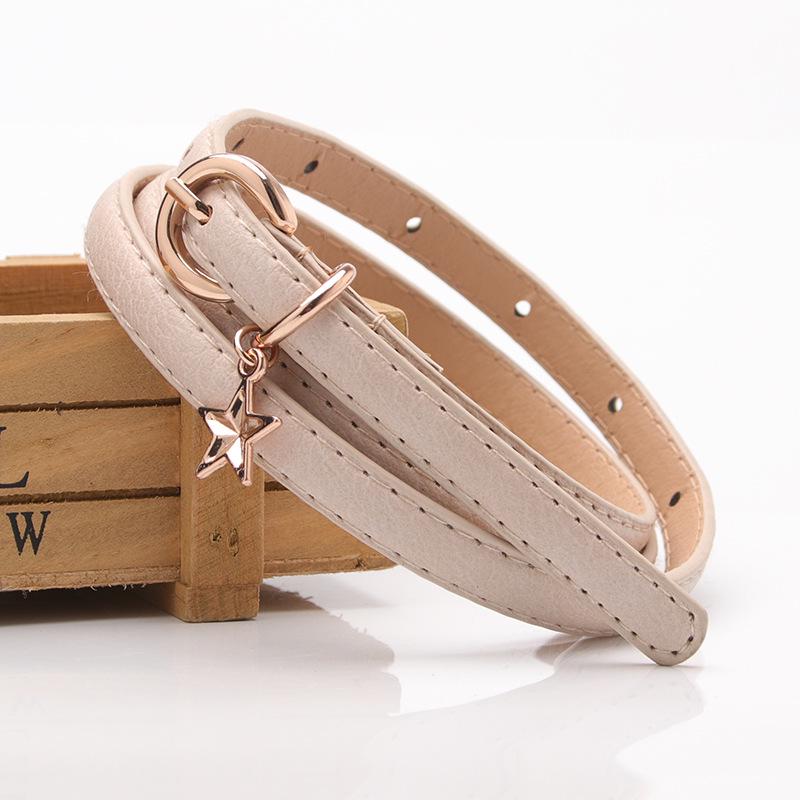 Ladies Star Pendant Decorative Thin Belt Fashion Belt Female Student Belt