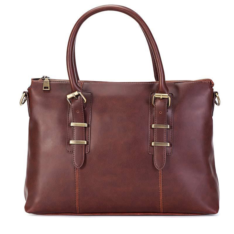 Business briefcase men brown large capacity retro anti-theft handbag shoulder bags computer bag