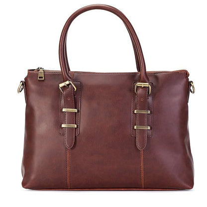 Business briefcase men brown large capacity retro anti-theft handbag shoulder bags computer bag