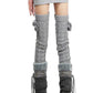 Autumn and Winter Plus Thick Knee Socks Knee Stockings Women's Woolen Knit High Socks Knee Pads Warm Leg Boots Set
