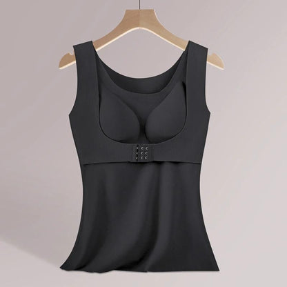 Women Thermal Vest Heavy Compress Tops Winter Underwear Sleeveless Wool Warm Clothing Shaper with Bra Undershirt Inner Wear