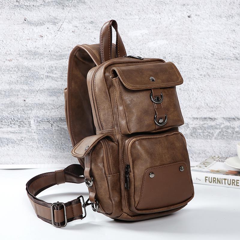 Chest Bag Men's Large-capacity Multi-layer Pocket Outdoor Riding Sports Shoulder Messenger Bag