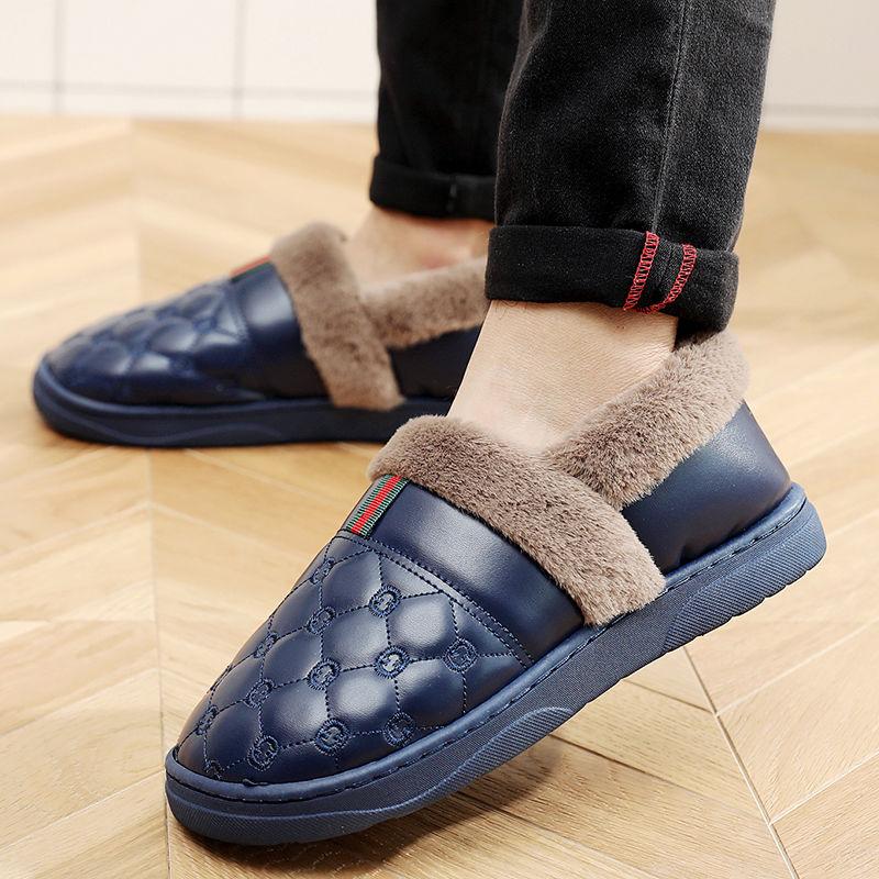 Fall/winter Men's and Women's Cotton Slippers Bag with Non-slip Flat Shoes Casual Couple Shoes