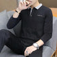High Quality Long-sleeved Polo Shirt Men's Spring and Autumn Solid Color Lapel T-shirt Slim Bottoming Shirt