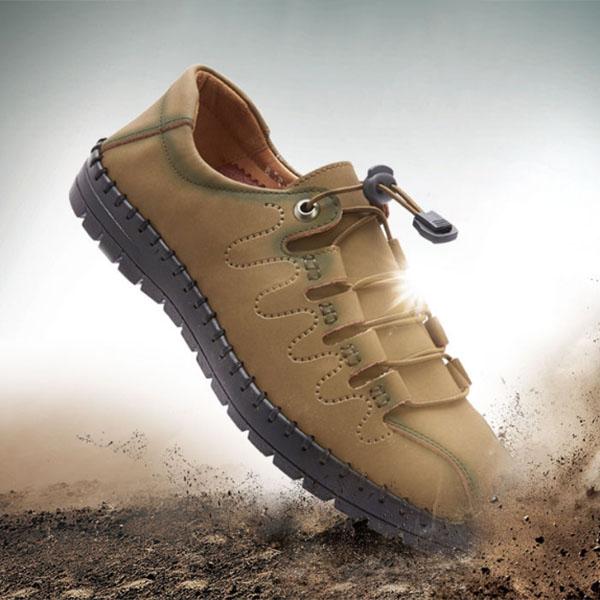 Men's Cowhide Leather Shoes Breathable Non-slip Wear-resistant Driving Shoes High-quality Hand Stitched Trendy All-match Sports Pedal Shoes
