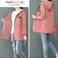 Spring and Autumn Windbreaker Hooded Jacket Loose Casual Mid-length Temperament All-match Jacket Women