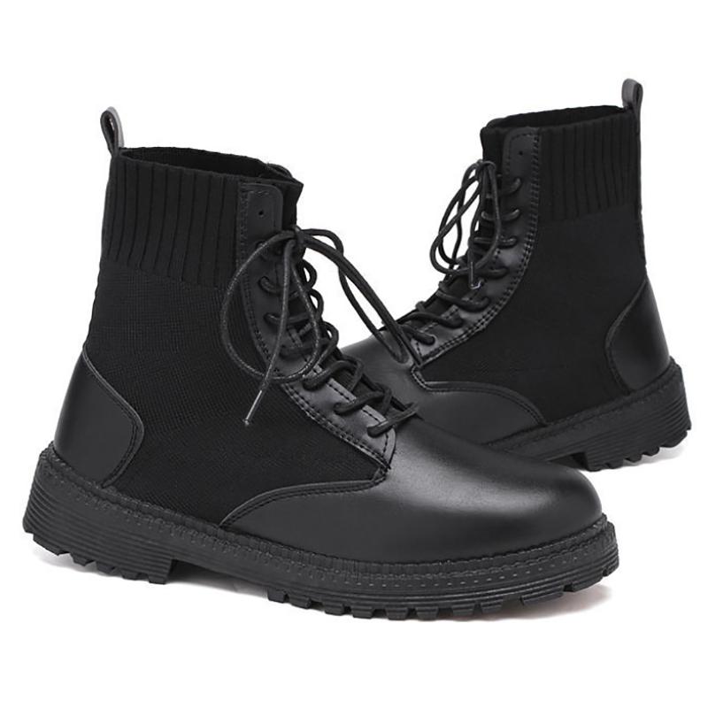 Summer Men's Martin Boots Boys British Style Mesh Boots Men's High-top Shoes