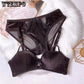 Fashion Solid Push Up Bra Sexy Lingerie Sexy Women Ring Hollow Velvet Lingerie Set Bra With