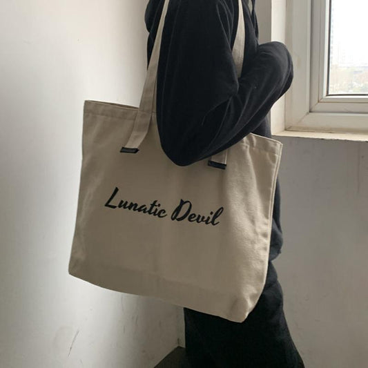 Women Canvas Bags Travel Casual Large Daily Shoulder Tote Shopper Handbag Simple Hobo Bags 1Pcs