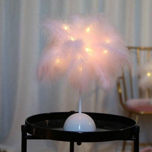 Feather acrylic Table Lamp for bedroom Bedside lamp Reading Room Sitting Room home art deco lamp